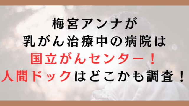 梅宮アンナが乳がん治療中の病院は国立がんセンター！人間ドックはどこかも調査！